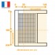 Dimensions de recoupe Moustikit Enroulable Latéral  H230 cm x L140 cm coloris Blanc avec toile ANTI-POLLEN 