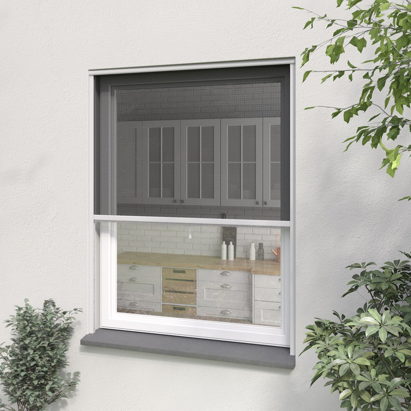 Moustikit - Moustiquaire enroulable en aluminium pour fenetre L100 x H160  cm blanc - MOUSTIKIT - Moustiquaire Fenêtre - Rue du Commerce